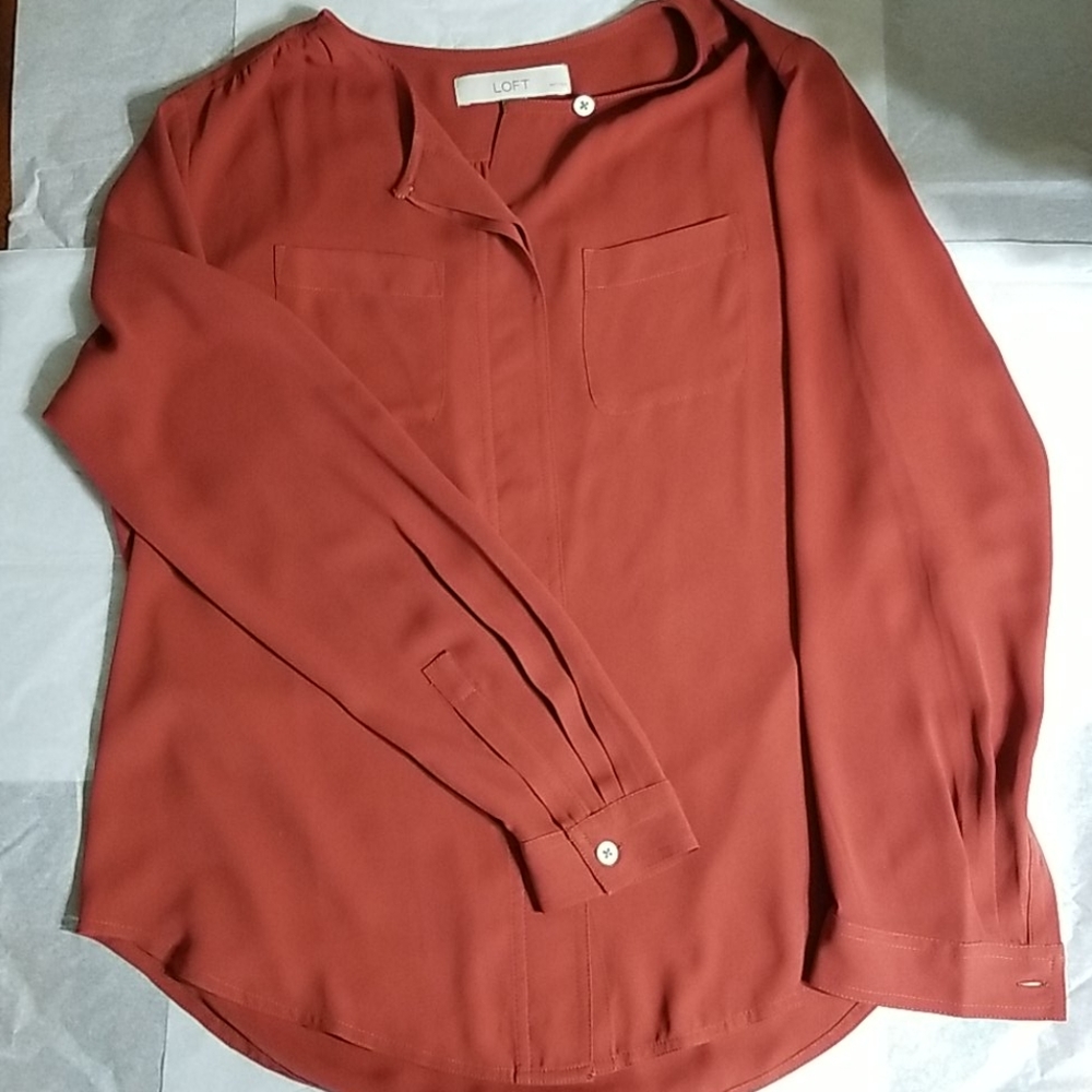 Beautiful Rust Colored Loft Blouse